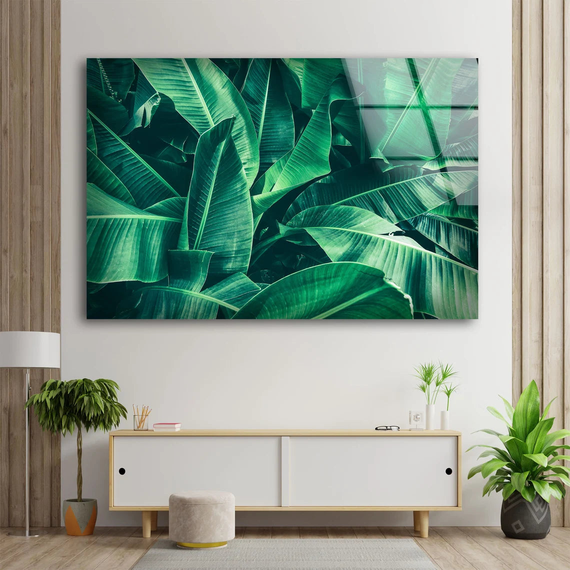 Green Leaves Closeup Photograph Acrylic Glass Print Tempered Glass Wall Art 100% Made in Australia Ready to Hang