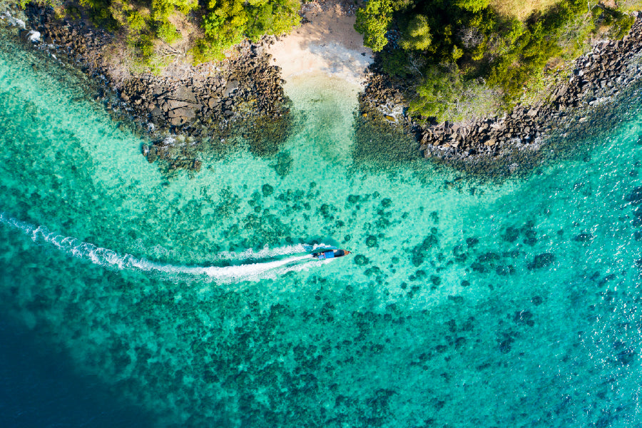 Phi Phi Islands Sea Aerial View Photograph Print 100% Australian Made