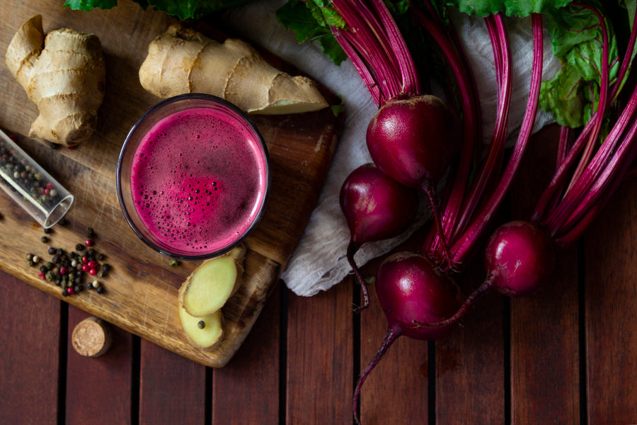 Beetroot With Beetroot Juice Glass Closeup Photograph Print 100% Australian Made