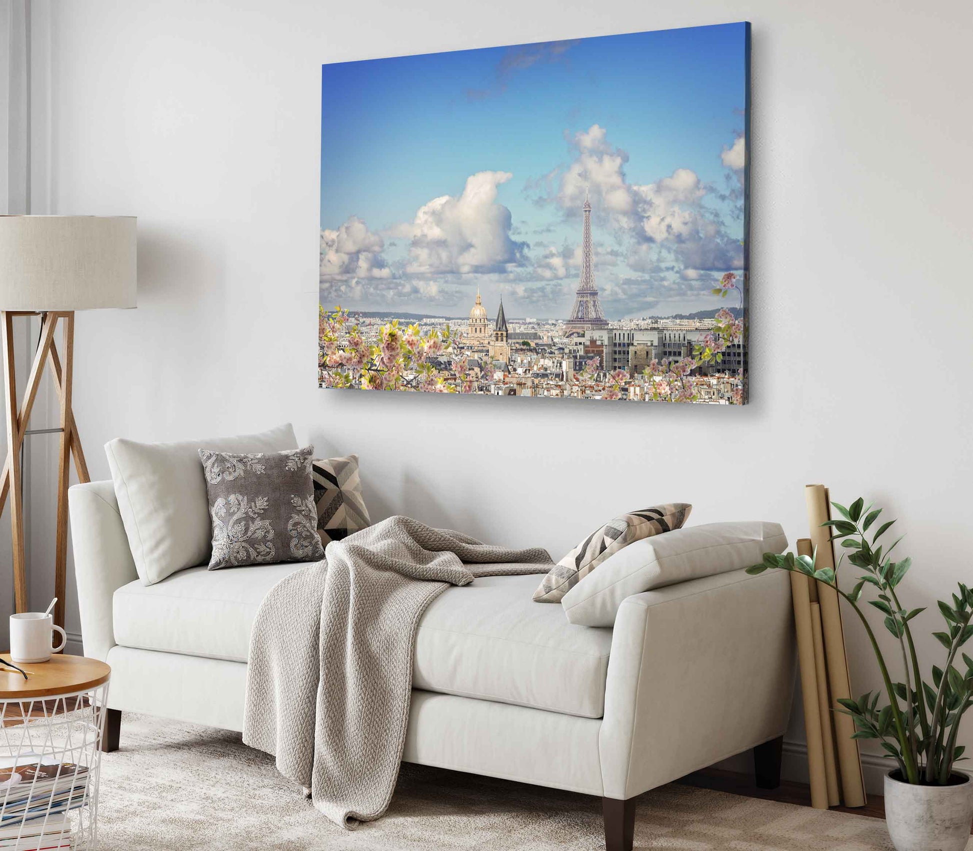 Bella Home Skyline of Paris With Eiffel Tower Print Canvas Ready to hang