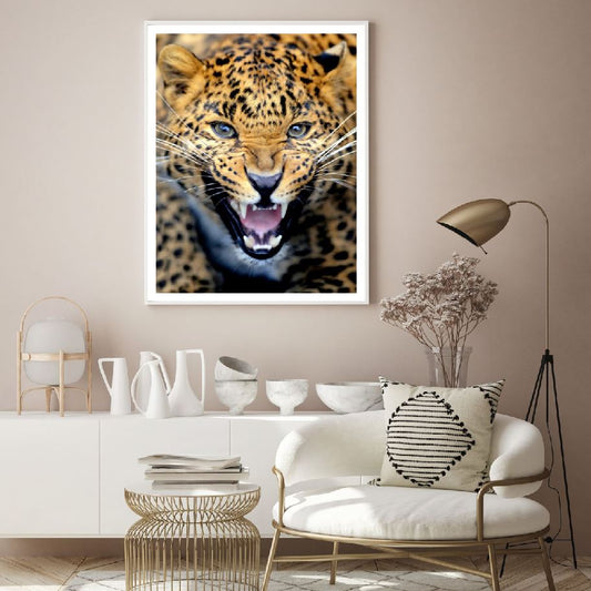 Leopard Face Portrait Photograph Home Decor Premium Quality Poster Print Choose Your Sizes