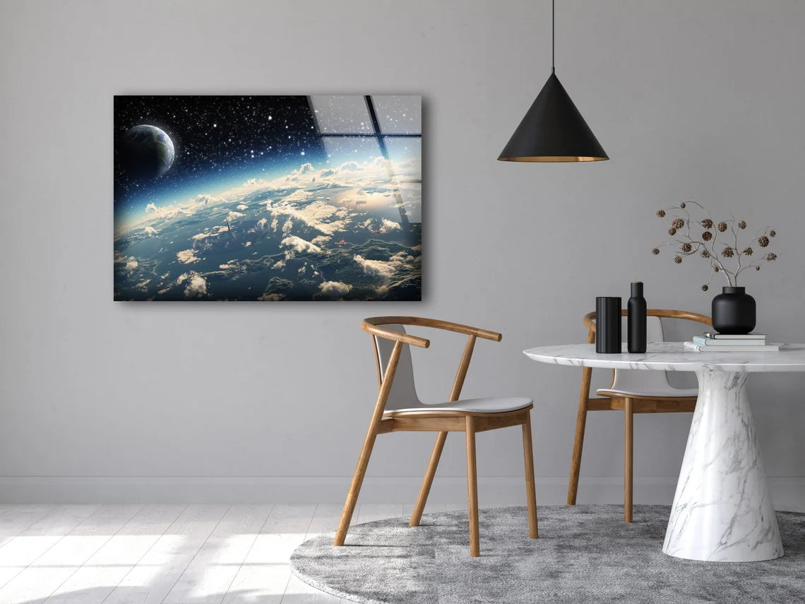 Earth & Planet Photograph Acrylic Glass Print Tempered Glass Wall Art 100% Made in Australia Ready to Hang