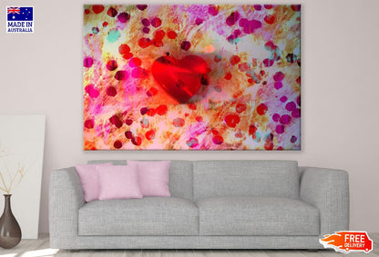 Pink Red & Green Color Spots Abstract Design Print 100% Australian Made