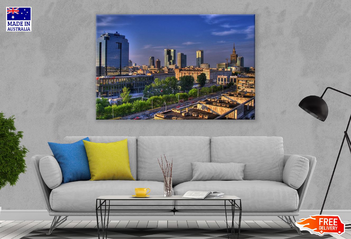 Warsaw City Capital of Poland Sunset Photograph Print 100% Australian Made