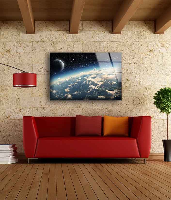 Earth & Planet Photograph Acrylic Glass Print Tempered Glass Wall Art 100% Made in Australia Ready to Hang