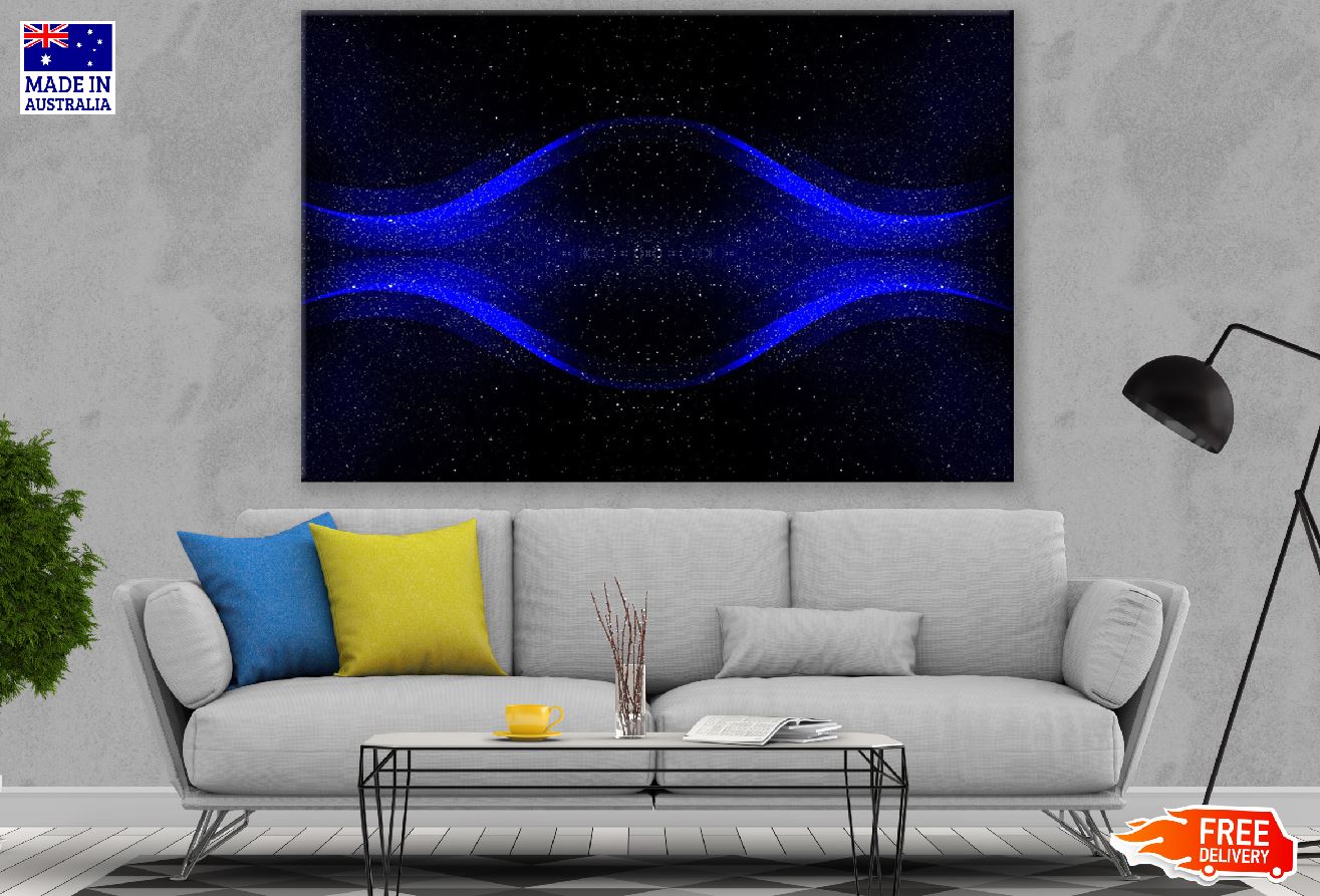 Blue Shape Digital Abstract Design Print 100% Australian Made