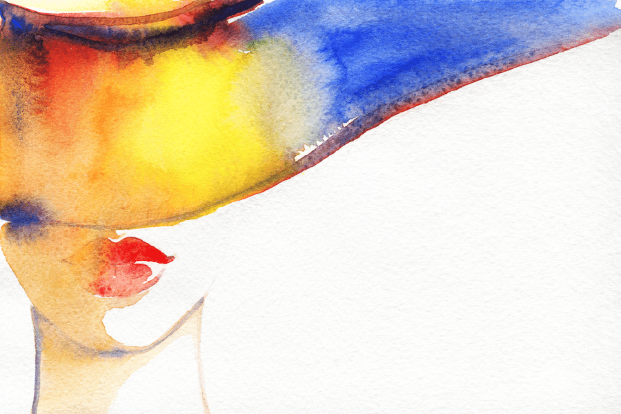 Woman Face Elegant Hat Fashion Watercolor Painting Print 100% Australian Made