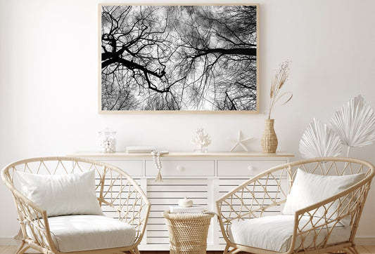 Leafless Tree Branches B&W View Home Decor Premium Quality Poster Print Choose Your Sizes