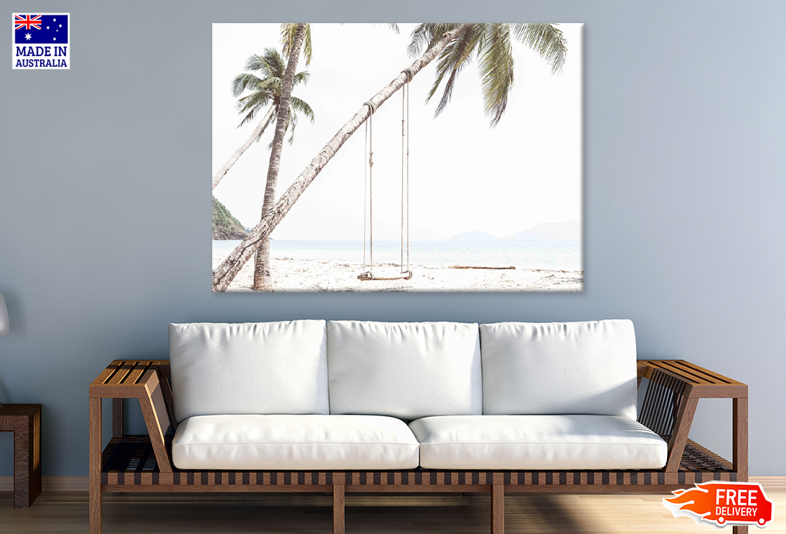 Swin On Plam Tree & Sea View Print 100% Australian Made