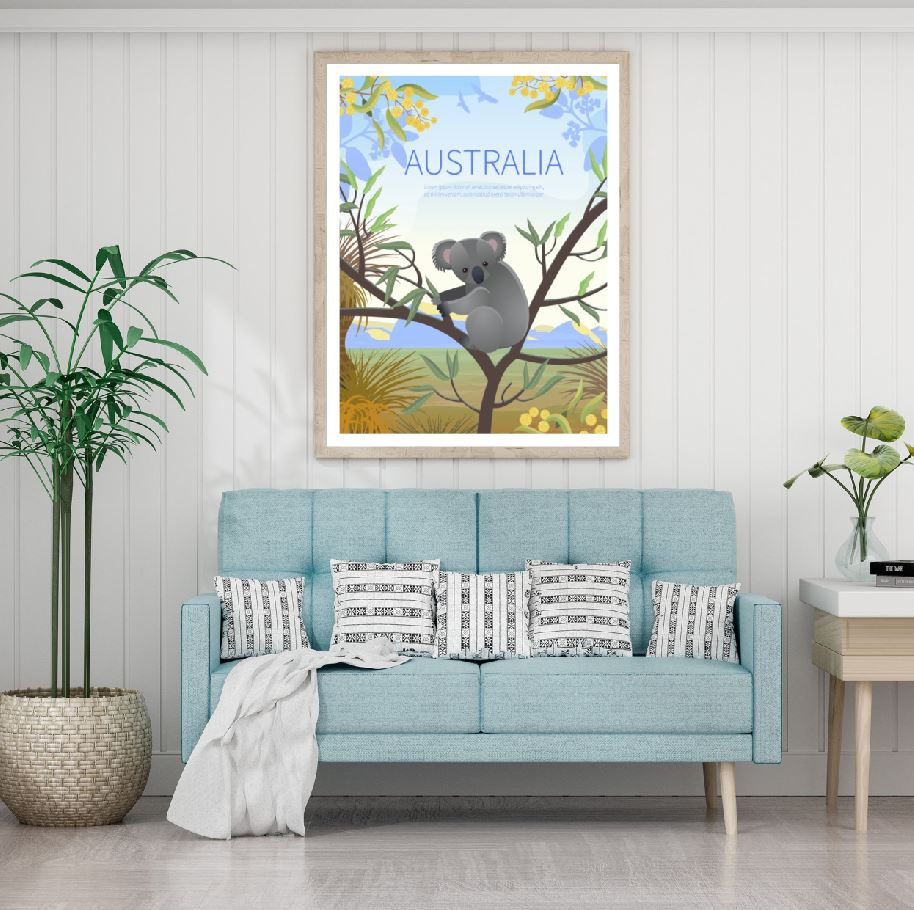 Panda on a Tree Vector Painting Home Decor Premium Quality Poster Print Choose Your Sizes