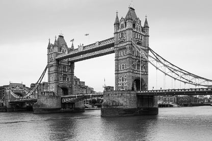 London Bridge & Lake B&W View Home Decor Premium Quality Poster Print Choose Your Sizes