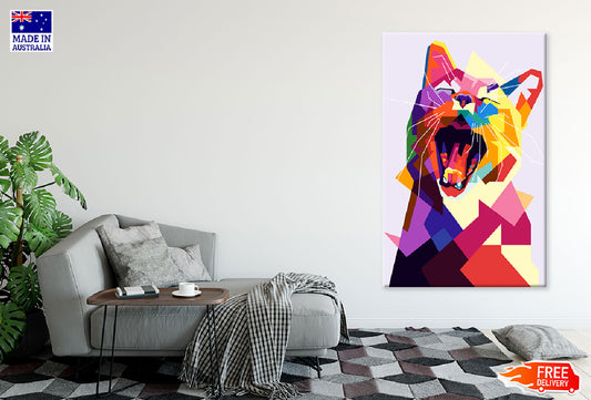 Colorful Cat Abstract Design Print 100% Australian Made