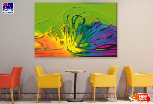 Orange Blue & Green Abstract Design Print 100% Australian Made