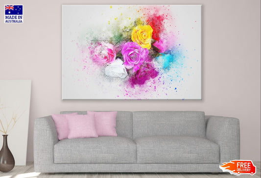 Colorful Roses Abstract Design Print 100% Australian Made