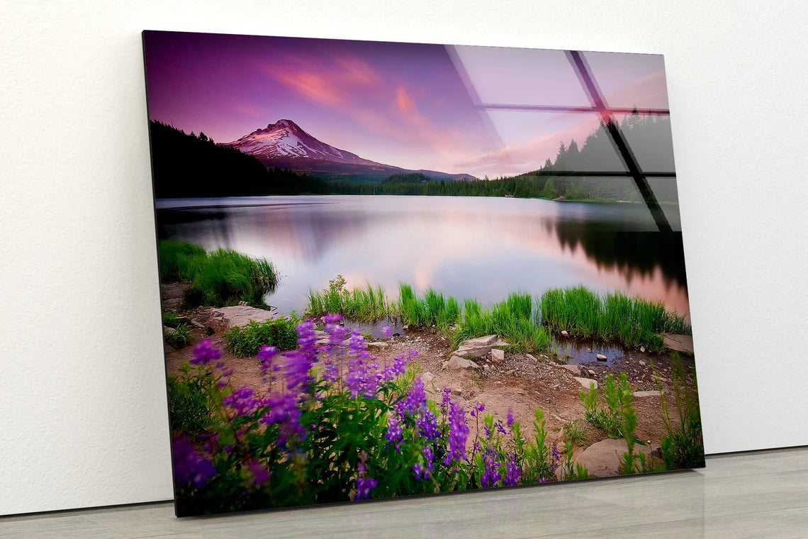 Mountain Lake & Forest Sunset Scenery Photograph Acrylic Glass Print Tempered Glass Wall Art 100% Made in Australia Ready to Hang