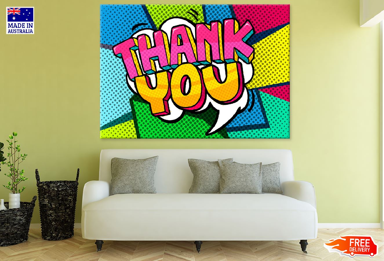 Colorful Thank You Quote Vector Design Print 100% Australian Made