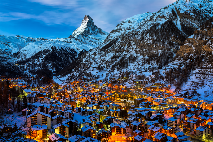 Aerial View on Zermatt Valley & Matterhorn Photograph Print 100% Australian Made