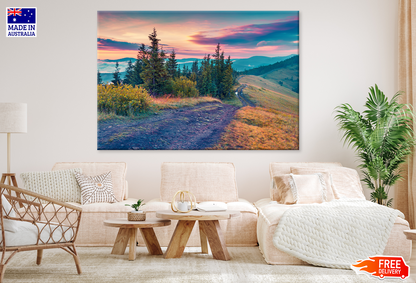Mountain & Trees Sunset Sky View Print 100% Australian Made