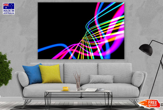 Colorful Digital Lines Abstract Design Print 100% Australian Made