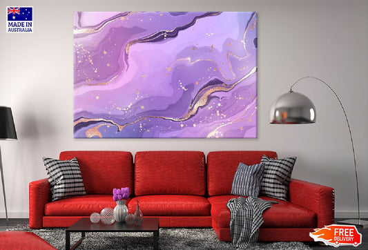 Pink Purple & Gold Lines Abstract Design Print 100% Australian Made