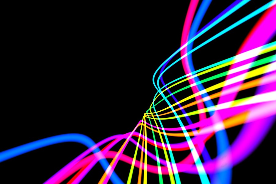 Colorful Digital Lines Abstract Design Print 100% Australian Made