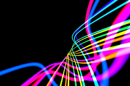 Colorful Digital Lines Abstract Design Print 100% Australian Made