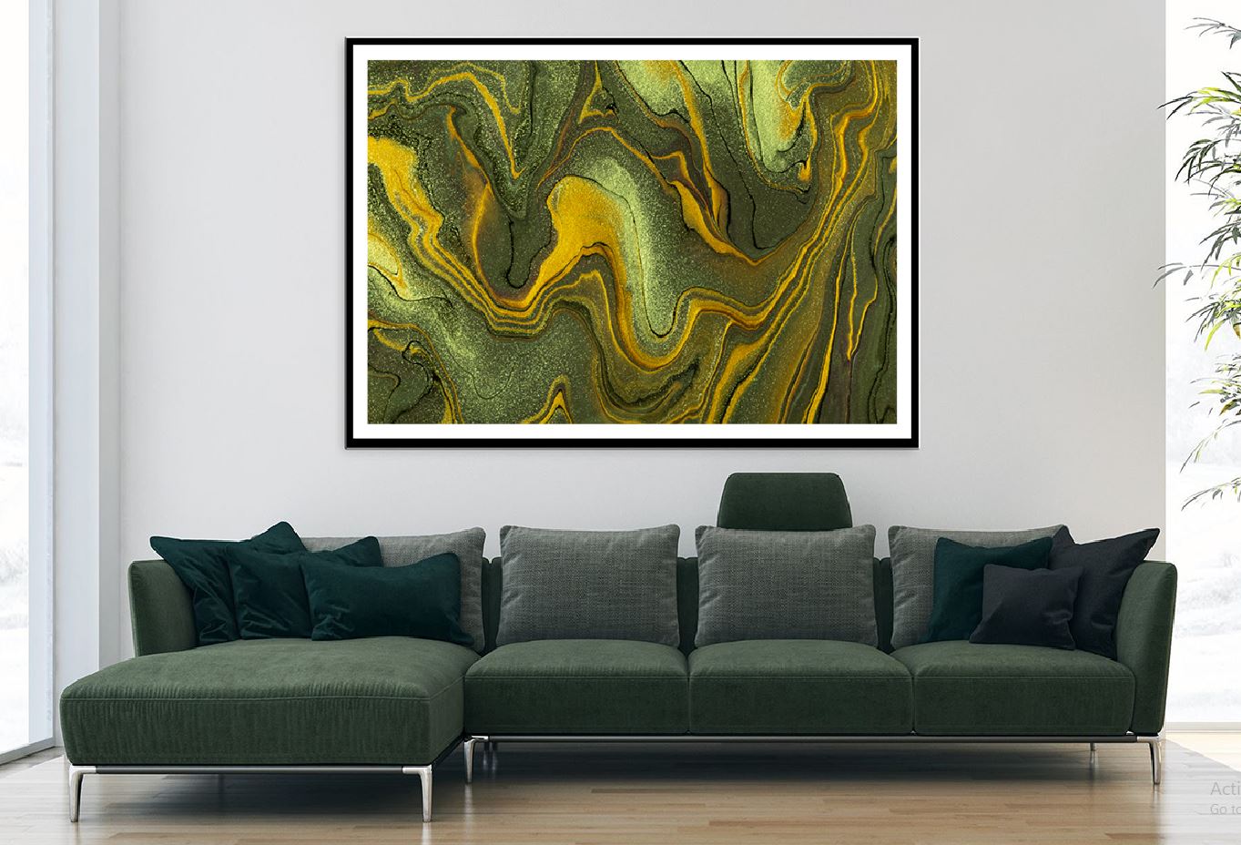 Dark Green Gold Abstract Acrylic Design Home Decor Premium Quality Poster Print Choose Your Sizes