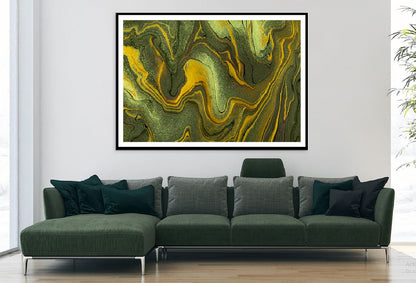 Dark Green Gold Abstract Acrylic Design Home Decor Premium Quality Poster Print Choose Your Sizes