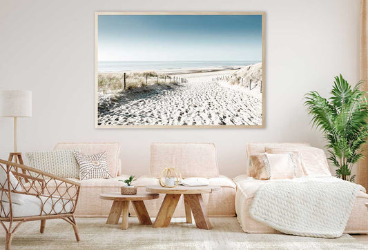 Sandy Dunes Near Sea Scenery View Photograph Home Decor Premium Quality Poster Print Choose Your Sizes