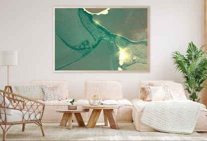 Green & Gold Splash Abstract Design Home Decor Premium Quality Poster Print Choose Your Sizes