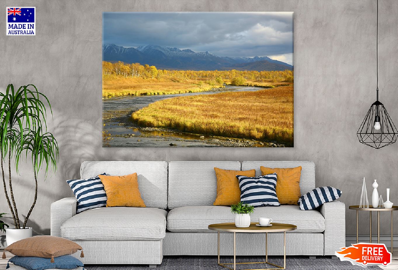 Tundra River Autumn Scenery Photograph Print 100% Australian Made