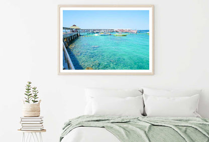 Boats on Chonburi Sea Photograph Thailand Home Decor Premium Quality Poster Print Choose Your Sizes