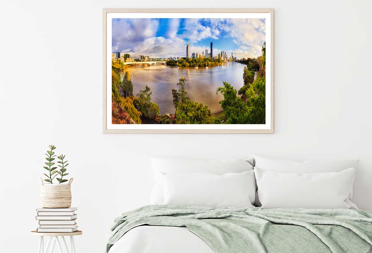 Cliffs Park Brisbane River & City Photograph Home Decor Premium Quality Poster Print Choose Your Sizes