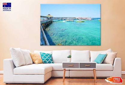 Boats on Chonburi Sea View Photograph Thailand Print 100% Australian Made