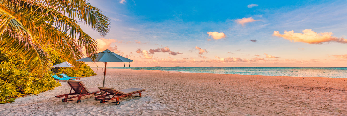 Panoramic Canvas Summer Island Sunset View Photograph High Quality 100% Australian Made Wall Canvas Print Ready to Hang