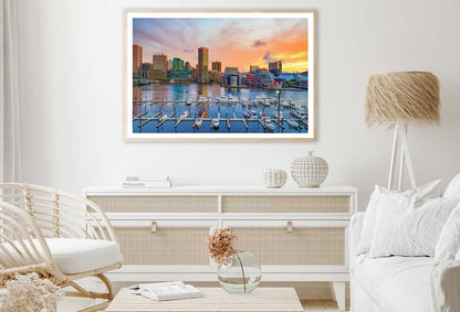 USA Inner Harbor Skyline Aerial View Photograph Home Decor Premium Quality Poster Print Choose Your Sizes