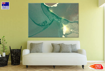 Green & Gold Splash Abstract Design Print 100% Australian Made