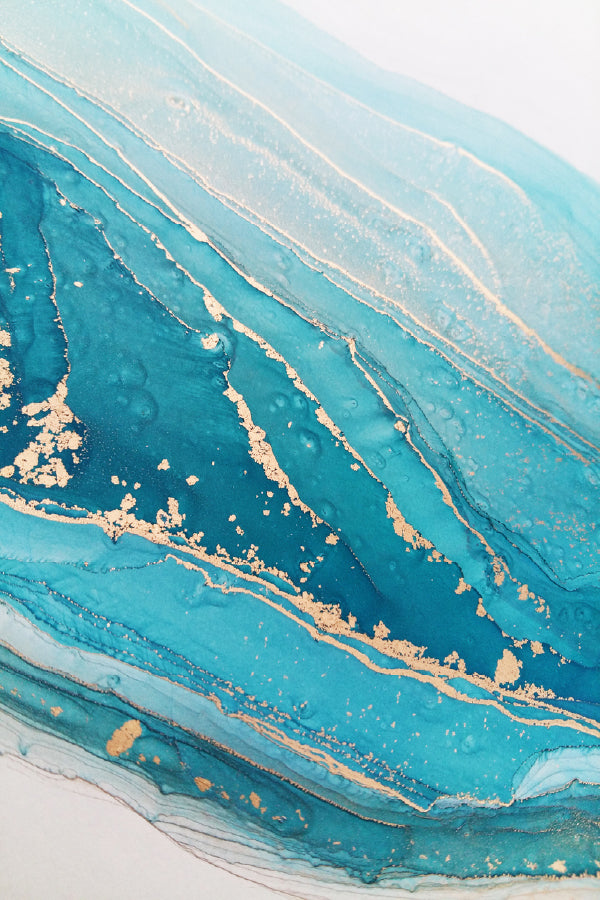 Blue & Gold Lines Abstract Design Home Decor Premium Quality Poster Print Choose Your Sizes