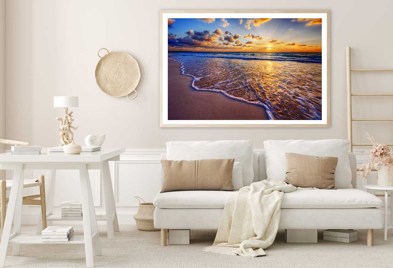 Ocean Beach Sunrise & Deep Sky View Photograph Home Decor Premium Quality Poster Print Choose Your Sizes