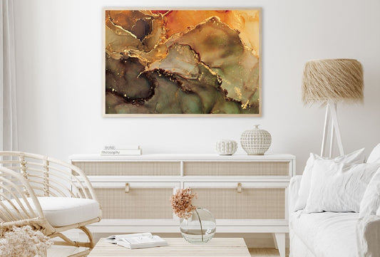 Brown Orange & Gold Abstract Design Home Decor Premium Quality Poster Print Choose Your Sizes