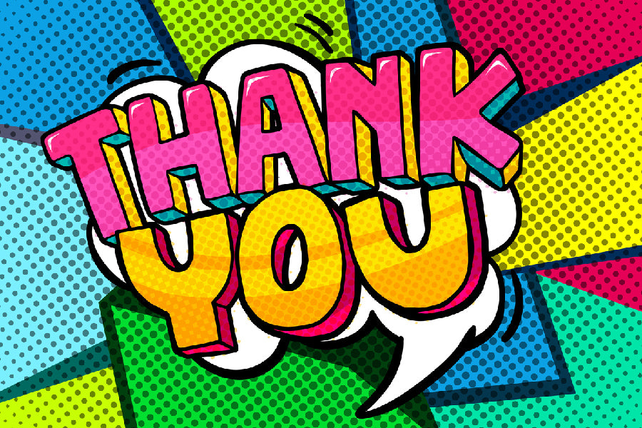 Colorful Thank You Quote Vector Design Print 100% Australian Made