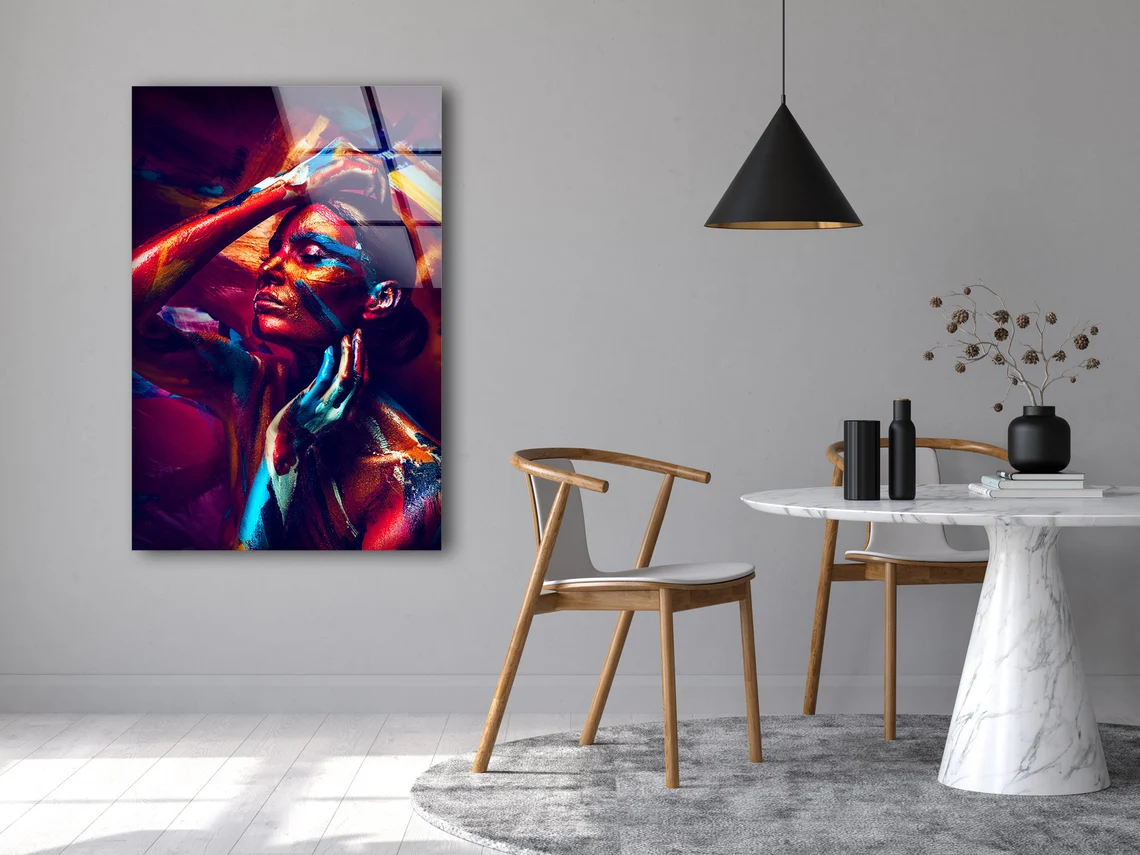 Girl with Body Paint Photograph Acrylic Glass Print Tempered Glass Wall Art 100% Made in Australia Ready to Hang