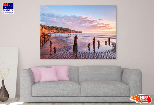 Sandsend Beach Sunset View Photograph UK Print 100% Australian Made