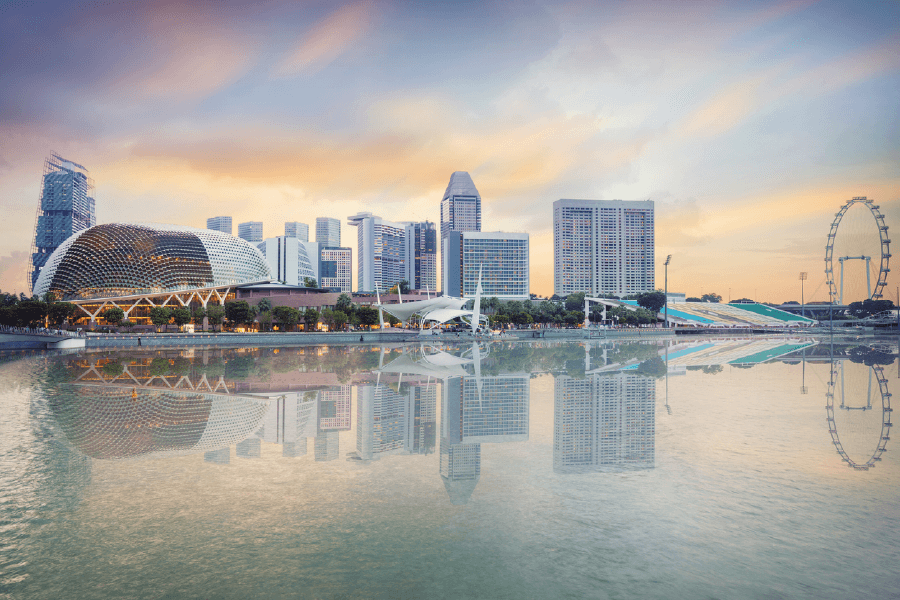 Singapore Central Quay Evening & Bridge Print 100% Australian Made