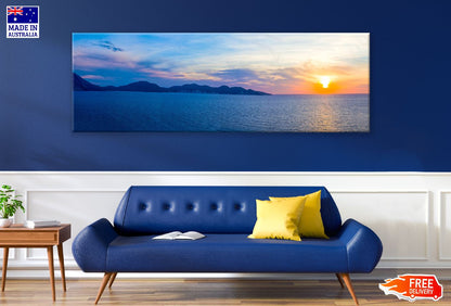Panoramic Canvas Ionian Sea View Photograph Greece High Quality 100% Australian Made Wall Canvas Print Ready to Hang