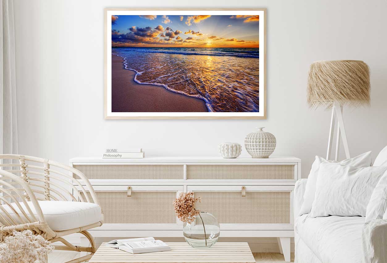 Ocean Beach Sunrise & Deep Sky View Photograph Home Decor Premium Quality Poster Print Choose Your Sizes