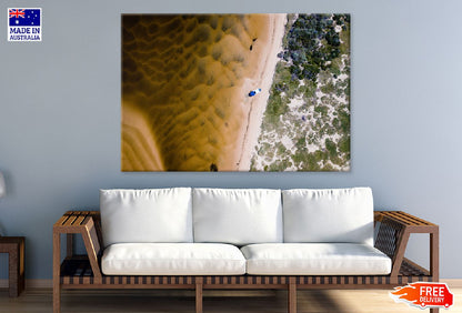 Boat Shore with Trees Aerial View Photograph Print 100% Australian Made
