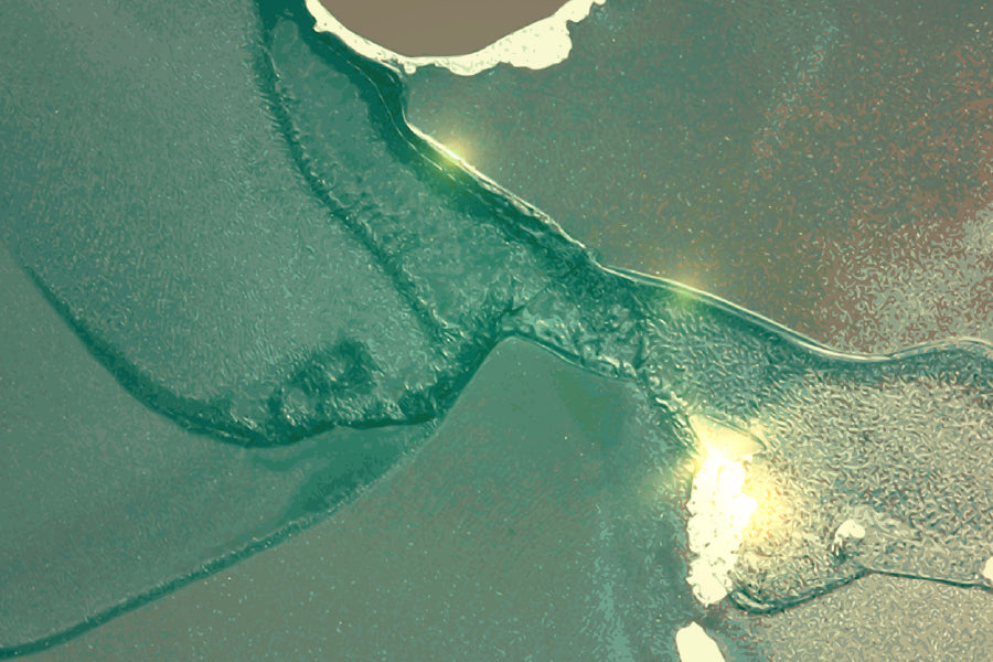Green & Gold Splash Abstract Design Print 100% Australian Made