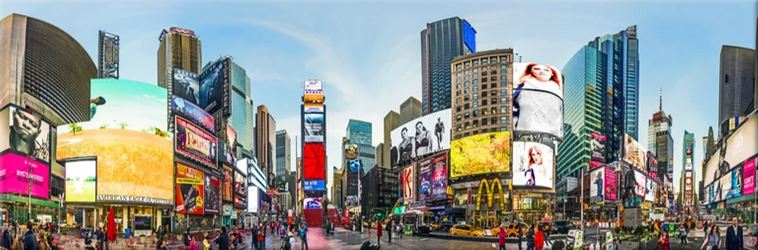 Panoramic Canvas New York City Buildings Street High Quality 100% Australian made wall Canvas Print ready to hang