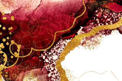 Red & Gold Paper Texture Abstract Design Print 100% Australian Made